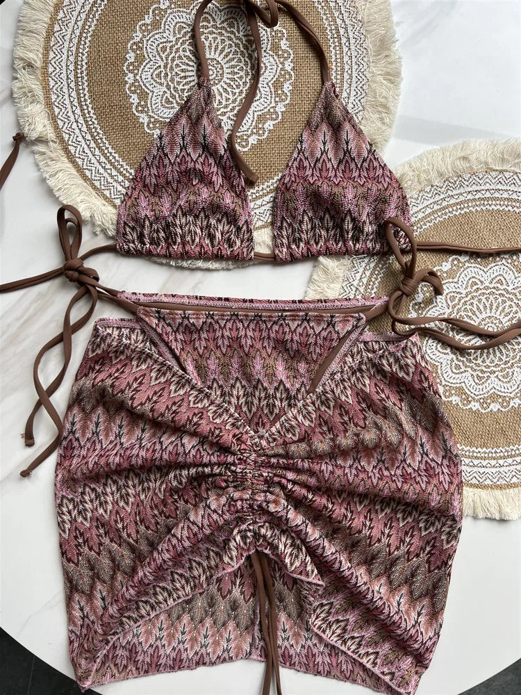 Bikini Skirt Three-Piece Set