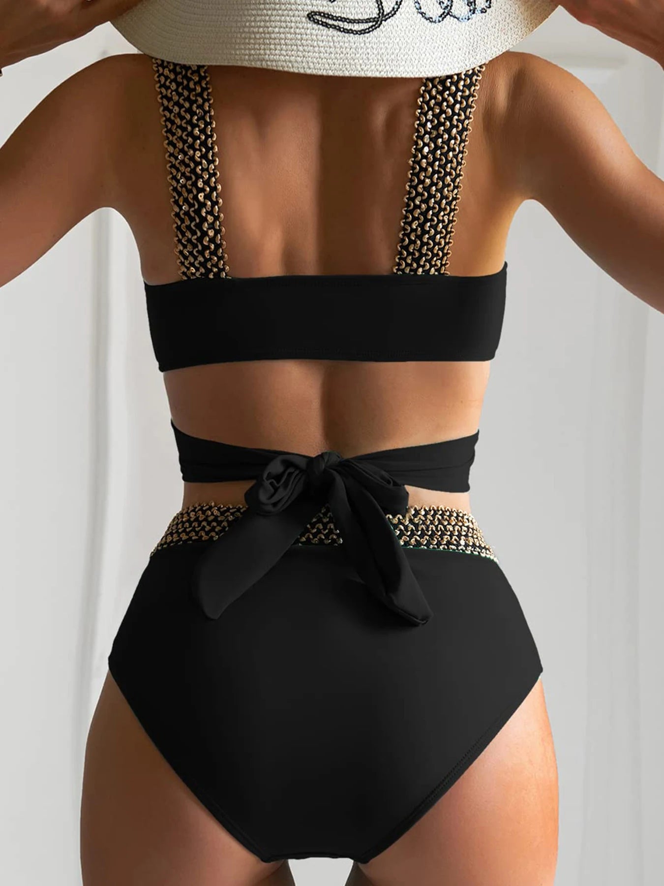 New Sexy Cross High Waist Bikini Set